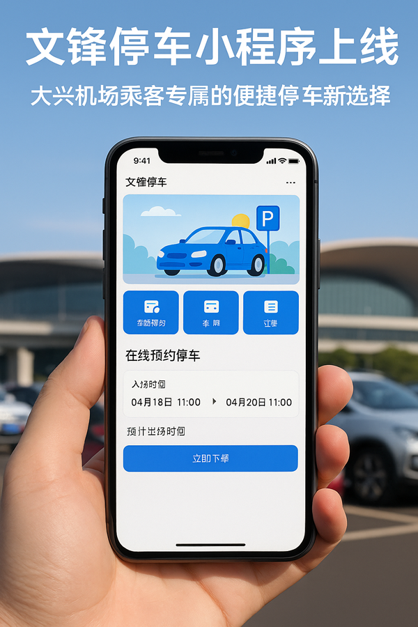 **文鋒停車小程序：手機(jī)上輕松下單，機(jī)場(chǎng)停車更簡單**